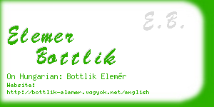 elemer bottlik business card