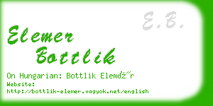 elemer bottlik business card